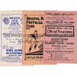 EXETER CITY Three away programmes in season 1947/8 v Aldershot, staple removed, Bristol Rovers,