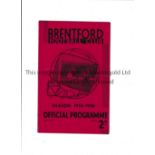 BRENTFORD Programme for the home League match v Manchester City 14/3/1936. horizontal fold.