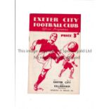 GILLINGHAM 1950/1 Programme for the away League match v Exeter City 7/2/1951 in their return