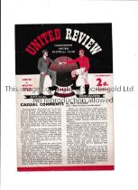 MANCHESTER UNITED V WOLVES 1955 Scarce 4 page programme for the League match at United 23/2/1955,