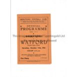 BRENTFORD Programme for the home FL South match v Watford 14/10/1944, slightly creased. Generally