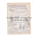 CHELSEA Programme for the home League match at v Bury 23/9/1929, ex-binder. Generally good