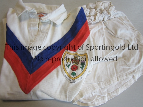 BRITISH RUGBY LEAGUE TOUR 1966 Match worn shirt with badge for British R.L. Tour 1966 with dark blue