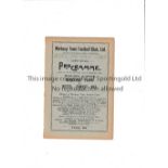 WORKSOP TOWN V NOTTINGHAM FOREST 1923 Programme for the Midland League match at Worksop on 7/4/23,