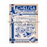 CHELSEA Programme for the home League match v Derby County 23/4/1938, ex-binder. Generally good