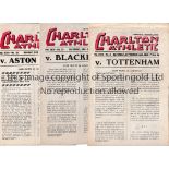 CHARLTON ATHLETIC Eleven programmes for the 1950/1 season: 5 homes v Tottenham, Blackpool League and