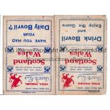 RUGBY UNION WALES V SCOTLAND Two programmes for matches at Cardiff Arms Park on 7/2/31 small