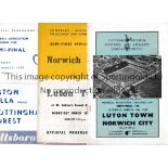 1959 F.A. CUP SEMI-FINALS Programmes for all 3 matches, Luton Town v Norwich City at Totten