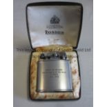 SPORTING RECORD AWARD A boxed Ronson lighter inscribed Sporting Record Performance of the Week B.