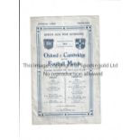 1913 RUGBY UNION VARSITY MATCH Programme for Oxford v Cambridge 9/12/1913 at the Queen's Club,