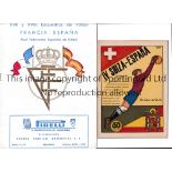 SPANISH FOOTBALL PROGRAMMES Two programmes for home Internationals v Switzerland 28/12/1941 at