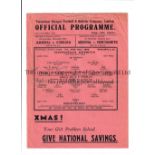 TOTTENHAM HOTSPUR Programme for the away FL South match v Brentford 25/12/1942, pencil team