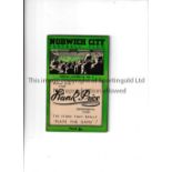 NORWICH CITY Official Handbook for 1946/47. Good