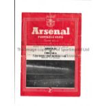 ARSENAL V CHELSEA 1954 Programme for the London FA Cup Final at Arsenal 29/3/1954, folded and team