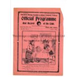 TOTTENHAM HOTSPUR Programme for the home League match v Sheff. Weds. 6/4/1928, minor paper loss