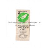 NORWICH CITY V PORT VALE 1947 Gatefold programme for the League match at Norwich 7/4/1947. Generally