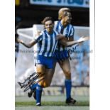 SHEFFIELD WEDNESDAY / AUTOGRAPHS A 12 X 8 photo of Mel Sterland celebrating with team mate Lee