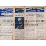 QPR Twenty one home programmes 8 X 1940's v Norwich City 26/12/45. marked and tear on back cover and