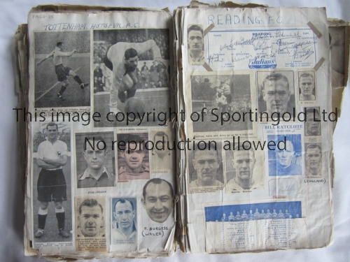 FOOTBALL AUTOGRAPHS 1940'S A very large ledger including over 700 autographs, newspaper and magazine