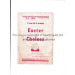 EXETER CITY V CHELSEA 1951 FA CUP Pirate programme by an unknown publisher for the FA Cup match at