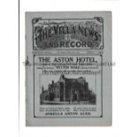 ARSENAL Joint issue Aston Villa home programme for the League match 2/4/1926 and Everton 3/4/1926,