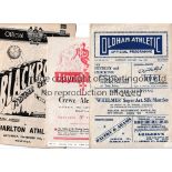 HIGH SCORING FOOTBALL MATCHES Three programmes for Oldham v Chester 1951/2, score 11-2, torn, team
