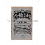 SHEFFIELD UNITED Programme for the home League match v Aston Villa 13/9/1924, ex-binder. Generally