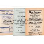 DUNDALK Six programmes including 5 homes v St. Patrick's 17/2/1952, writing on the bottom of the