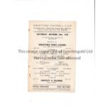 BRENTFORD V HUNTLEY & PALMERS 1953 Single sheet for the FA Youth Cup 2nd round match at Brentford on