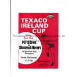1973 ALL IRELAND FOOTBALL FINAL Programme for Portadown v Shamrock Rovers 20/9/1973 in Portadown.