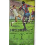 1982 WORLD CUP Ortega commemorative poster 38" X 21" for the Argentina v Belgium Group match at