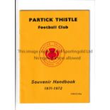 PARTICK THISTLE 1971/2 AUTOGRAPHS Official handbook with 28 signatures around the team photo page