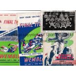 RUGBY LEAGUE Twelve programmes and Halifax 1906 team group postcard, slightly creased. Programmes