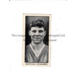 DUNCAN EDWARDS / TRADE CARD Football Stars presented with Adventure No. 25 issued in 1956 of the