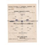 FULHAM V BRIGHTON 1947 Single sheet programme for the Football Combination match at Fulham v