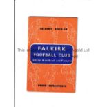 FALKIRK Handbook for season 1952/3. Good