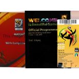 2010 WORLD CUP FINAL A small miscellany including a programme and ticket for Netherlands v Spain