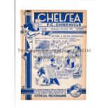 CHELSEA Programme for the home League match v Charlton Athletic 27/4/1938, ex-binder. Generally