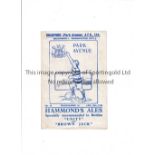 1945/6 FA CUP / BRADFORD PARK AVENUE V MANCHESTER CITY Programme for the tie at Bradford 26/1/
