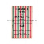 MANSFIELD TOWN V RAMPLA 1956 Programme for the Friendly at Mansfield 23/4/1956, staple removed and