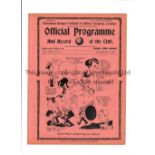 TOTTENHAM HOTSPUR Programme for the home League match v Aston Villa 22/9/1934, ex-binder.