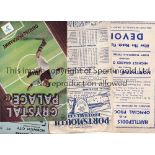 NORWICH CITY Four away programmes 1949/50 season v Crystal Palace, rusty staple and scores