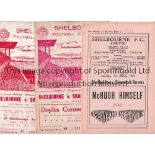 SHELBOURNE V SHAMROCK ROVERS Six programmes for matches at Shelbourne 7/3/1953, 19/12/1954,