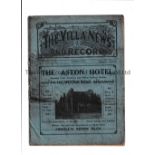 ASTON VILLA Programme for the home League match v Preston 18/10/1919, very slightly creased and team