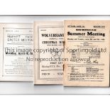 1930'S HORSERACING CARDS Four race cards: Birmingham 8 & 9/6/1936, rusty staples, Wolverhampton 27/