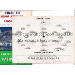1954 F.A. AMATEUR CUP FINALS Two programme for Bishop Auckland v Crook Town at Wembley and Replay at