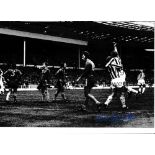 STOKE CITY / AUTOGRAPHS Two 12 X 8 photos of George Eastham celebrating his winning goal v Chelsea