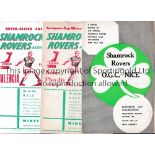 SHAMROCK ROVERS Five home programmes in European competition v Nice 59/60, Botev Plovdiv 62/3,