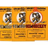 ICE HOCKEY Over 60 programmes form the 1940's and 1950's including homes at Brighton Tigers X 14,