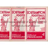 SOUTHAMPTON Fourteen home programmes in the 1959/60 season v Norwich, Port Vale, Shrewsbury, date